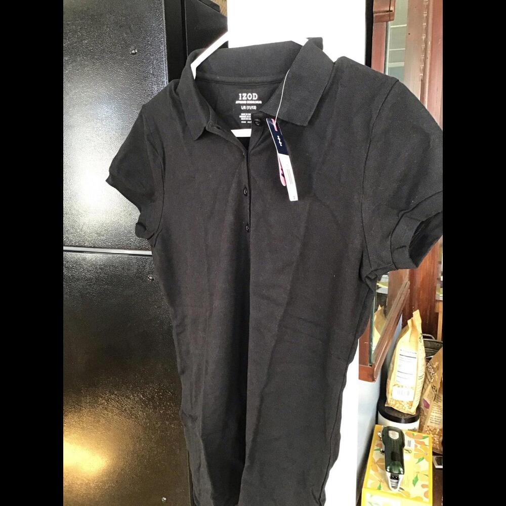 Izod juniors approved schoolwear, polo shirt, jet black, new, large